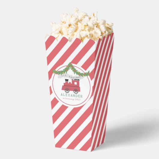 Alles aan boord van de kerststoomtrein Verjaardag  Bedankdoosjes (Popped)