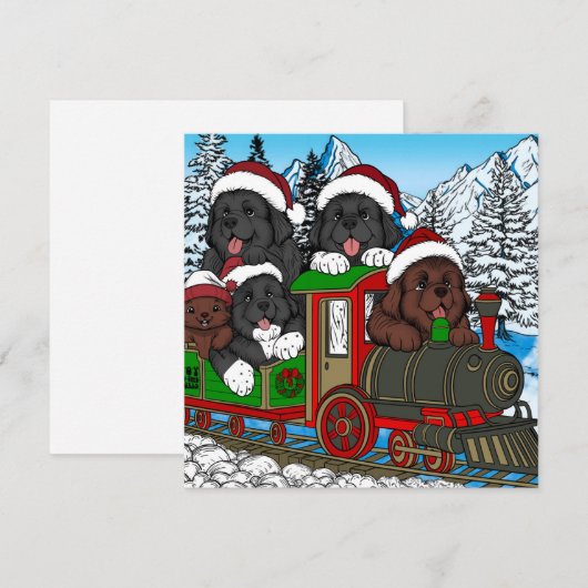 Alles aan boord van de Newfoundland puppy Kersttre Feestdagenkaart