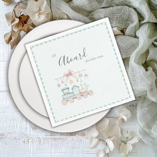 Alles aan boord voor de Baby Trein Baby Shower Servet