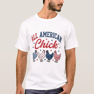 Alles Amerikanisch Kip Patriotische Kip Shirt Ontw