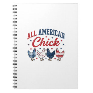 Alles Amerikanisch Kip Patriotische Kip Shirt Ontw Notitieboek