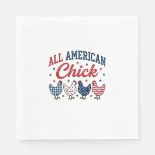 Alles Amerikanisch Kip Patriotische Kip Shirt Ontw Servet