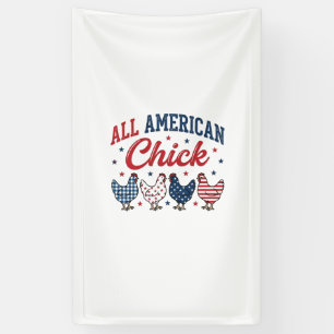 Alles Amerikanisch Kip Patriotische Kip Shirt Ontw Spandoek