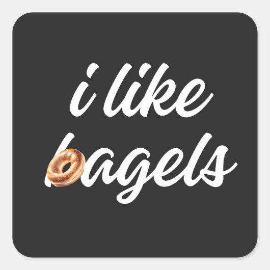 Alles bagel liefhebbers vind bagels minimalistisch vierkante sticker (Voorkant)