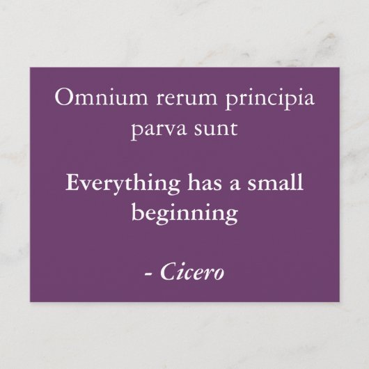 Alles begint klein - Cicero-quote Briefkaart (Voorkant)