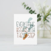 Alles begint met de eerste stap briefkaart (Staand voorkant)