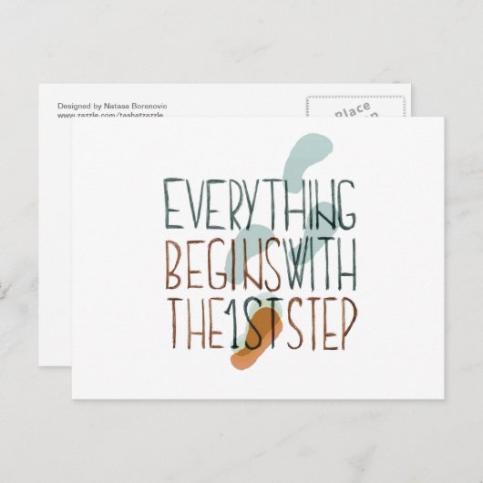 Alles begint met de eerste stap briefkaart (Voorkant / Achterkant)