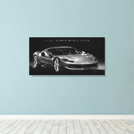 Alles Begint Met Een Droom | Motiverende Luxe Auto Canvas Afdruk