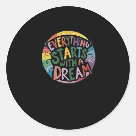 Alles begint met een droom Sticker (Voorkant)