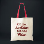 "Alles behalve de Widor"-boodschappentas Tote Bag<br><div class="desc">"Oh nee. Alles behalve de Breedte" verwijst naar een van de meest gevraagde stukken huwelijksmuziek voor het orgaan. Zo erg dat de organisatoren zo groener worden als weer een bruid er om vraagt - vooral om gespeeld te worden op een ongeschikt orgaan. Een grap voor organisatoren, als je wilt.</div>