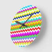Alles behalve grijze Chevron Stripes Ronde Klok (Hoek)