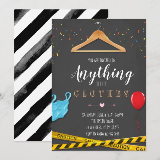 Alles behalve uitnodiging voor kleding (Voorkant / Achterkant)