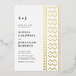 Alles bij één modern Boho-modcloth-monogram bruilo Folie Uitnodiging