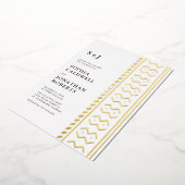 Alles bij één modern Boho-modcloth-monogram bruilo Folie Uitnodiging (Gedraaid)