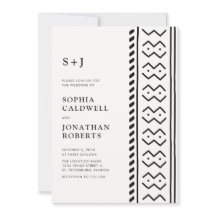 Alles bij één modern Boho-modcloth-monogram bruilo