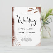 Alles bij één Moody Herfst Foliage Calligraphy Wed Kaart (Staand voorkant)