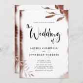 Alles bij één Moody Herfst Foliage Calligraphy Wed Kaart (Voorkant / Achterkant)