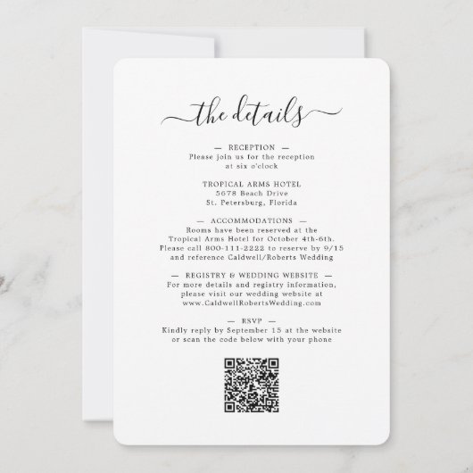 Alles bij één QR-code Eucalyptus Gold White Weduwe Kaart (Achterkant)