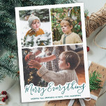 Alles bij elkaar eenvoudige groene familie foto feestdagenkaart<br><div class="desc">Stuur kerstvakantie groeten met deze schattige Merry Everything Happy Always kaart in een trendy groen design. Terug: Vrolijk alles ~ Ik wens je altijd geluk. Personaliseer met uw familienaam en individuele namen. Deze familiefoto collage vakantiekaart zal een favoriet zijn onder al uw familie en vrienden. Bezoek ons collectie voor het...</div>