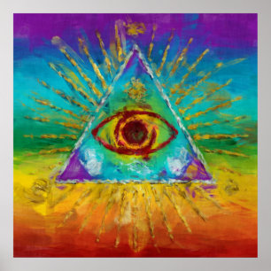 Alles bij elkaar genomen: oog van God - abstracte Poster