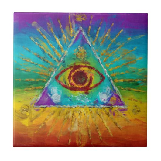Alles bij elkaar genomen: oog van God - abstracte Tegeltje (Voorkant)