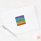 Alles bij elkaar genomen: oog van God - abstracte Vierkante Sticker (Envelop)