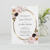 Alles bij elkaar in één blush roze rozen Gold Lijs Kaart (Staand voorkant)