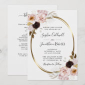 Alles bij elkaar in één blush roze rozen Gold Lijs Kaart (Voorkant / Achterkant)