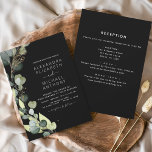 Alles bij elkaar in één Eucalyptus Greenery Black  Kaart<br><div class="desc">Maak je klaar om de toon te zetten voor je aanstaande bruiloft met onze prachtige en budgetvriendelijke all-in-one eucalyptustrouwuitnodigingen. Deze uitnodigingen zijn voorzien van een verbluffend eucalyptusontwerp, dat een beetje natuur brengt op uw speciale dag. Met een budgetvriendelijk prijsniveau kunt u de perfecte uitnodiging hebben zonder de bank te breken....</div>