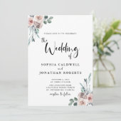 Alles bij elkaar in één mosterd roze rozen kalligr kaart (Staand voorkant)