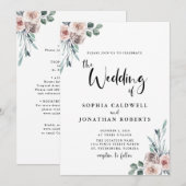 Alles bij elkaar in één mosterd roze rozen kalligr kaart (Voorkant / Achterkant)