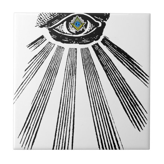 Alles bij elkaar kijkend: Oogplein en kompas-Mason Tegeltje (Voorkant)