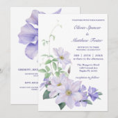 Alles bij elkaar, met withe en periwinkle clematis kaart (Voorkant / Achterkant)