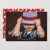 Alles bij elkaar opfrissen, stijlvol script en fot feestdagenkaart (Voorkant / Achterkant)