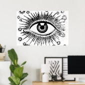 Alles bij elkaar opvallend oog Mystic Eyeball Hypn Poster (Thuiskantoor)