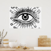 Alles bij elkaar opvallend oog Mystic Eyeball Hypn Poster (Keuken)