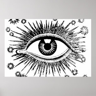 Alles bij elkaar opvallend oog Mystic Eyeball Hypn Poster