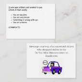 Alles controleren wat van toepassing is visitekaartje (Voorkant / Achterkant)