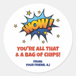 Alles Die Zak Chips Valentijnsdag Ronde Sticker