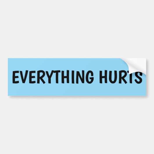 ALLES DOET PIJN BUMPERSTICKER (Voorkant)