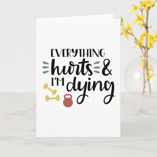 Alles doet pijn en ik sterf kaart (Gele Bloem)