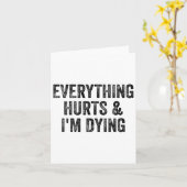 Alles doet pijn en ik sterf sportschool gewichthef kaart (Gele Bloem)