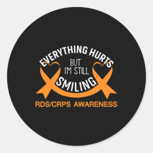 Alles doet pijn Ik ben nog steeds glimlachend RSD Ronde Sticker