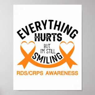 Alles doet pijn Ik lach nog steeds - RSD CRPS Awar Poster