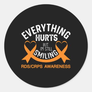 Alles doet pijn Ik lach nog steeds - RSD CRPS Awar Ronde Sticker