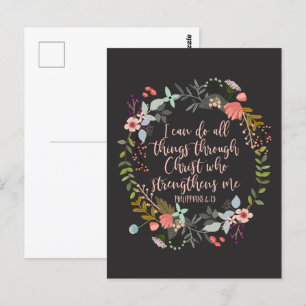 Alles door Christus Philippians Bijbelse Verse Briefkaart