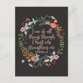 Alles door Christus Philippians Bijbelse Verse Briefkaart (Voorkant)