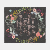 Alles door Christus Philippians Bijbelse Verse Fleece Deken (Voorkant (Horizontaal))