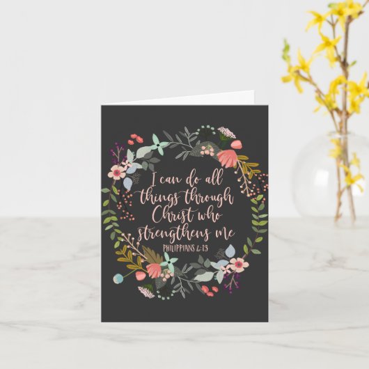 Alles door Christus Philippians Bijbelse Verse Kaart (Gele Bloem)