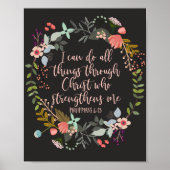 Alles door Christus Philippians Bijbelse Verse Poster (Voorkant)
